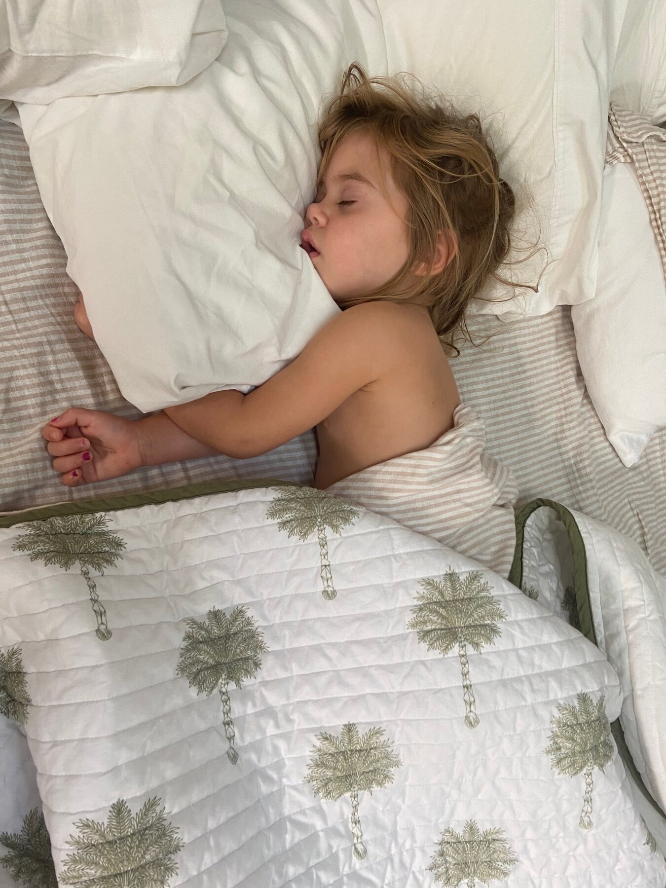 Flo sleeping at home during the time of her diagnosis